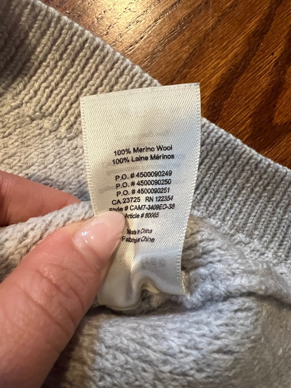 Wilfred Free • Women's Size XXS • Crewneck Merino Wool Sweater in Light Gray - Picture 3 of 9